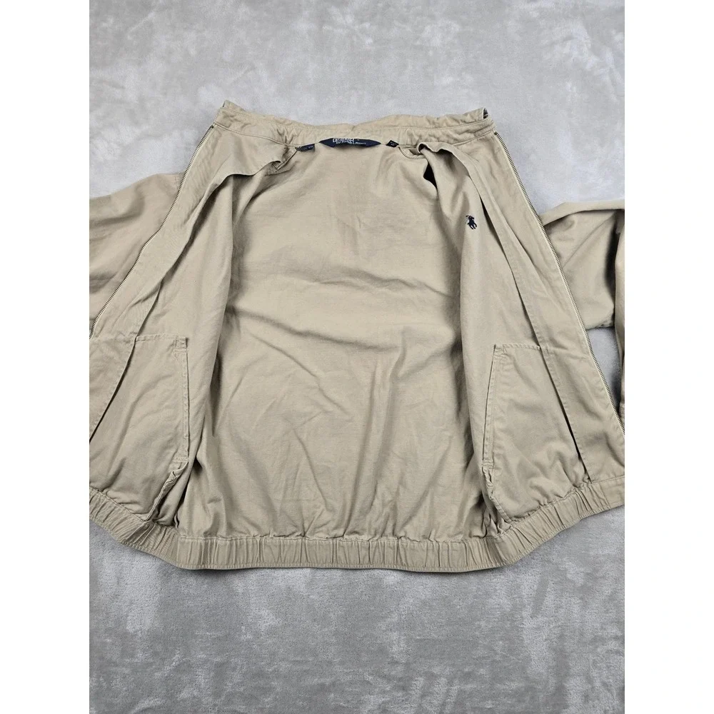 Vtg Polo Ralph Lauren Harrington Jacket Mens Large Tan Full Zip Harrington *Read